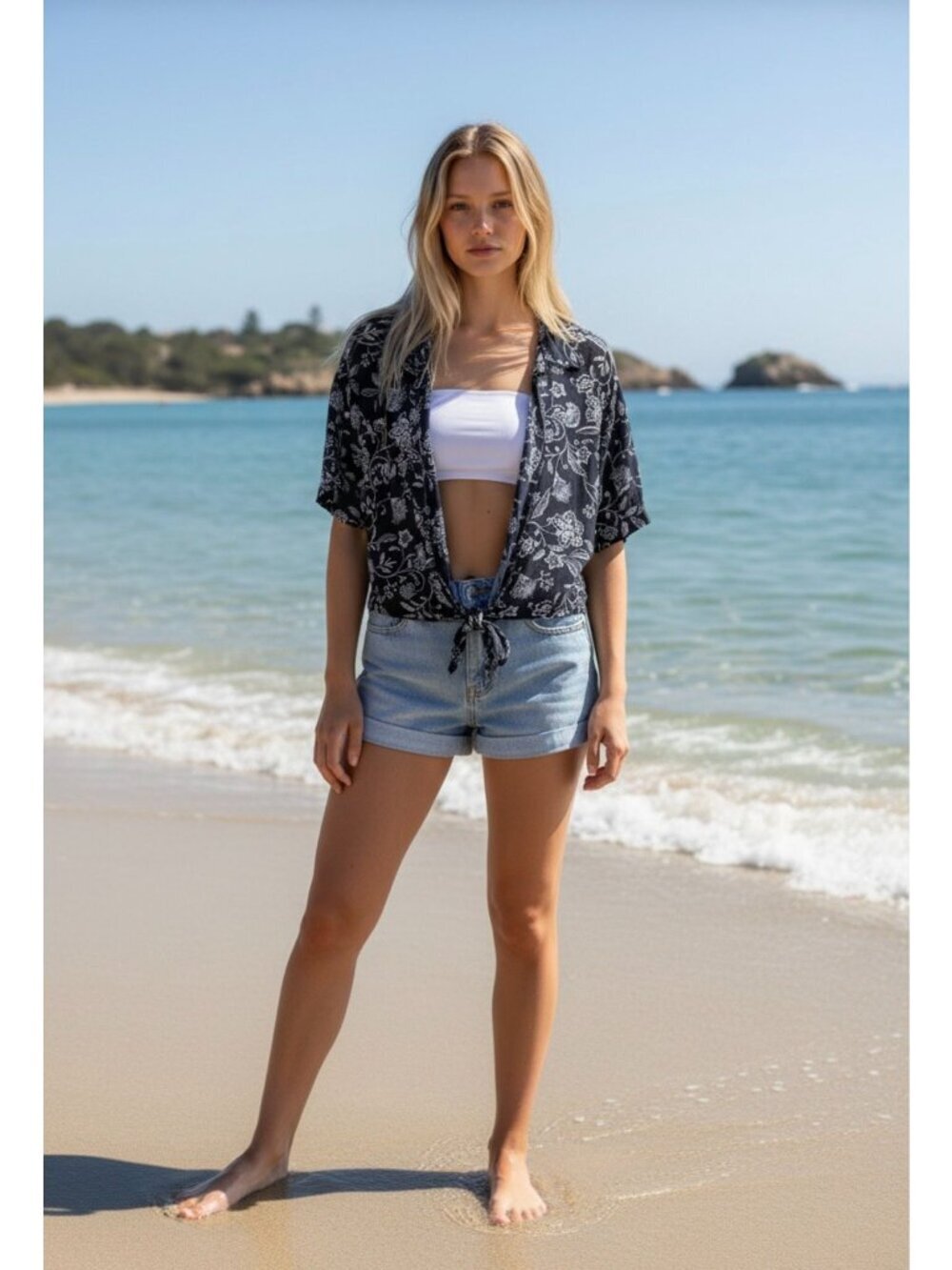 NWT Cupshe Floral Tie-Front Sheer Cover-Up - Size: Medium